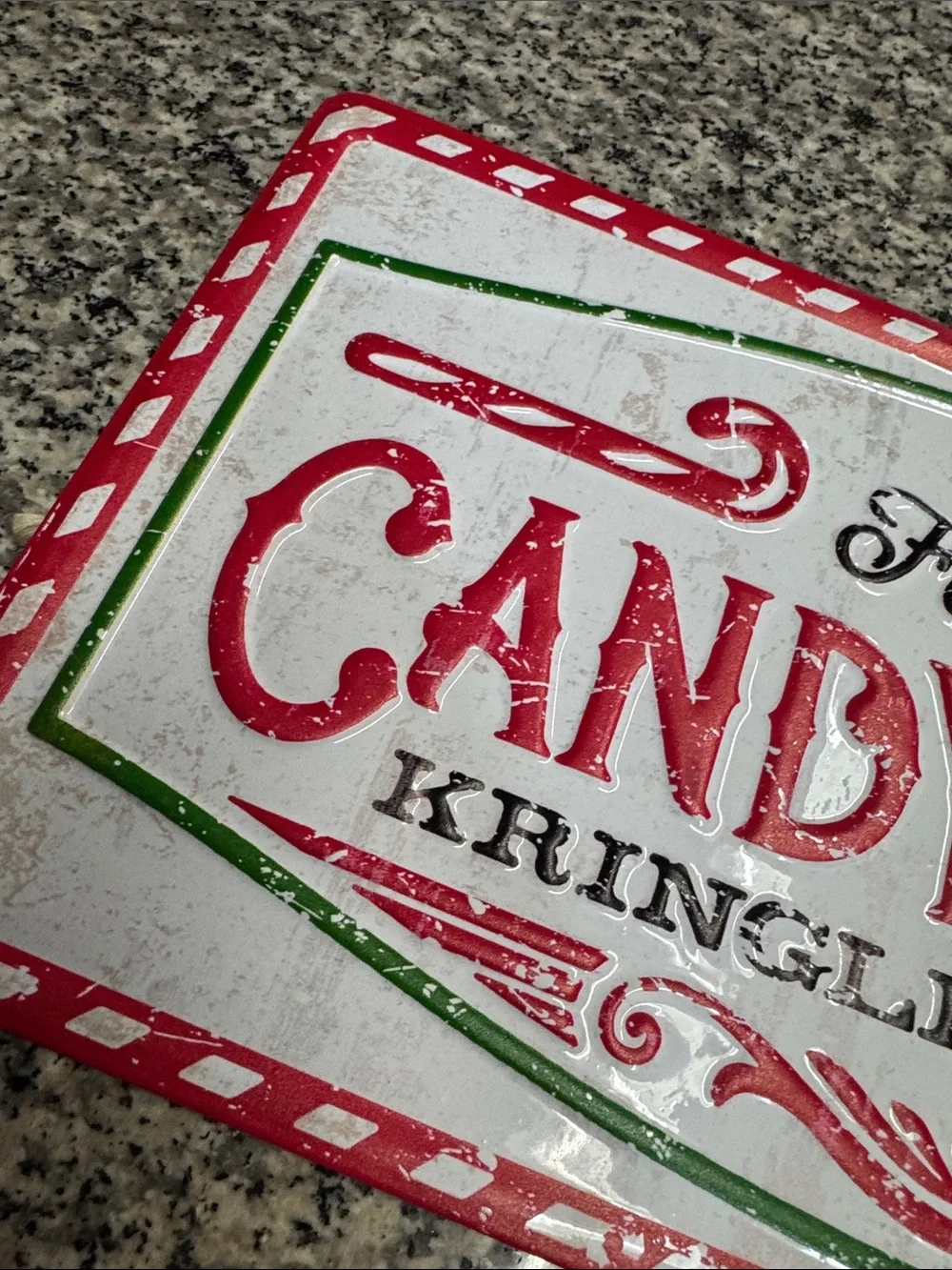 Red Candy Canes Metal Decorative Sign